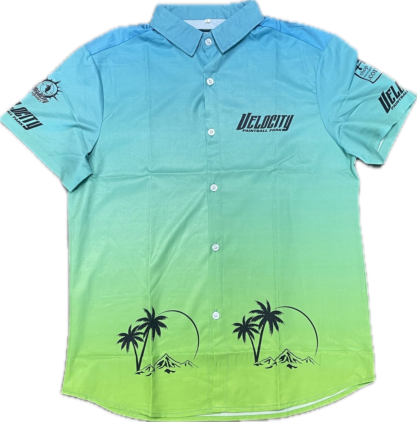Blue to Green Fade Velocity Button Up