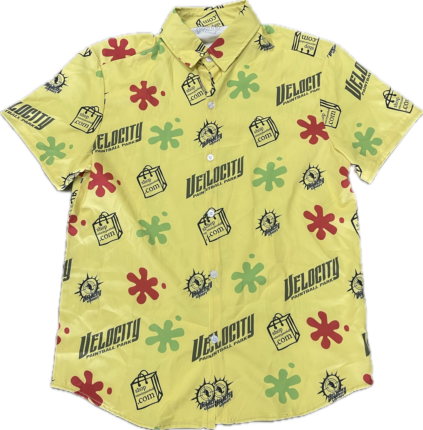 Yellow Velocity Button Up